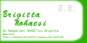 brigitta mohacsi business card